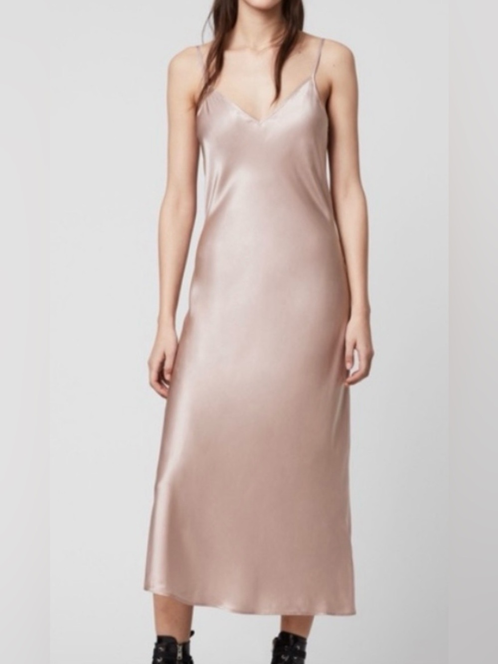 All Saints blush slip dress tank midi large